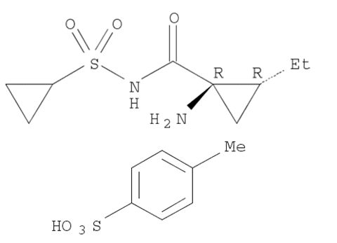 CyclopropanecarboxaMide, 1-aMino-N-(cyclopropylsulfonyl)-2-ethyl-, (1R,2R)-, 4-Methylbenzenesulfonate (1:1)